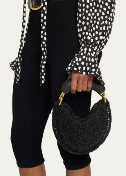 ChloeSummer Banana Mini Hobo Bag in Metallic Crochet