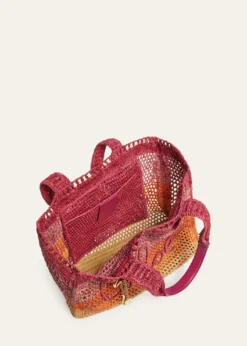 ChloeSummer Banana Ombre Raffia Tote Bag