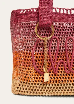 ChloeSummer Banana Ombre Raffia Tote Bag