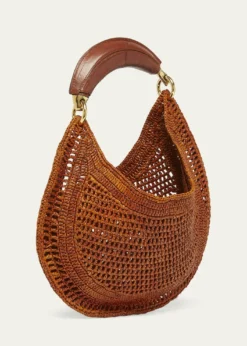 ChloeSummer Banana Top-Handle Bag in Crochet Fabric