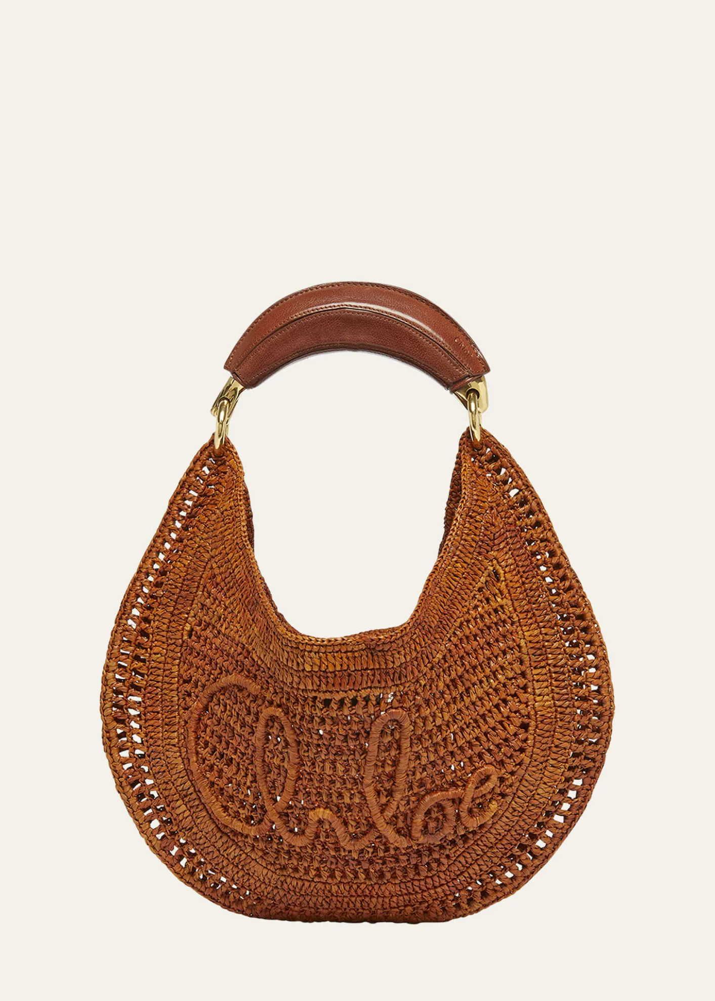 ChloeSummer Banana Top-Handle Bag in Crochet Fabric