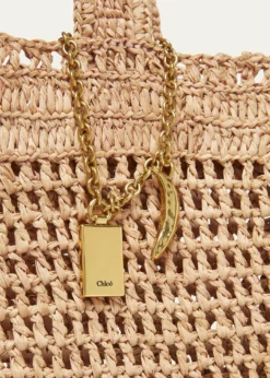 ChloeSummer Banana Tote Bag in Crochet Fabric