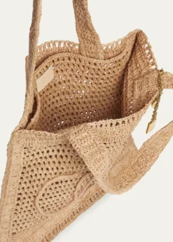 ChloeSummer Banana Tote Bag in Crochet Fabric