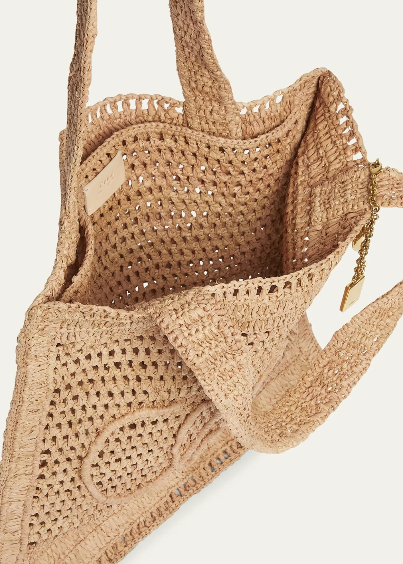 ChloeSummer Banana Tote Bag in Crochet Fabric
