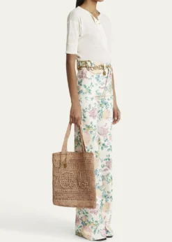 ChloeSummer Banana Tote Bag in Crochet Fabric