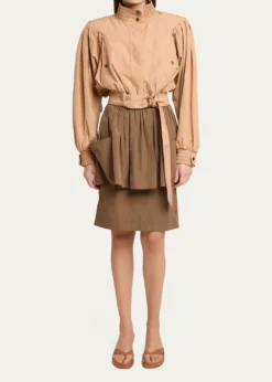 ChloeTechnical Cotton Puff-Sleeve Crop Jacket