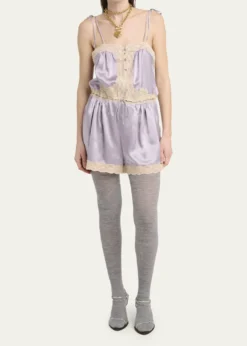 ChloeWashed Silk Satin Romper