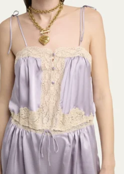 ChloeWashed Silk Satin Romper