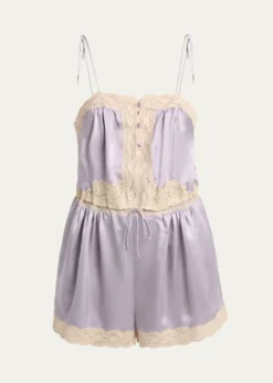 ChloeWashed Silk Satin Romper