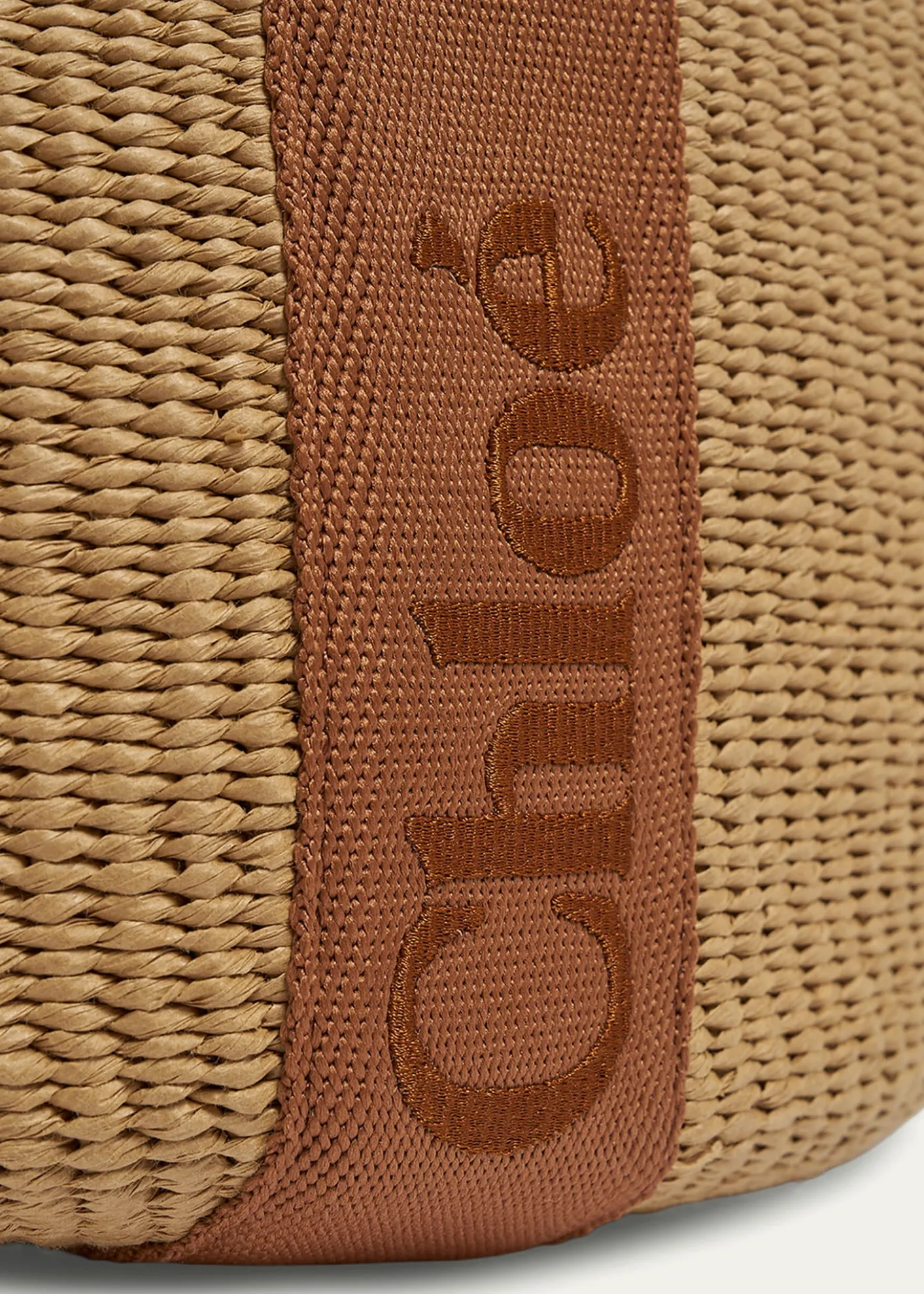 ChloeWoody Large Mifuko Basket Bag with Logo Webbing