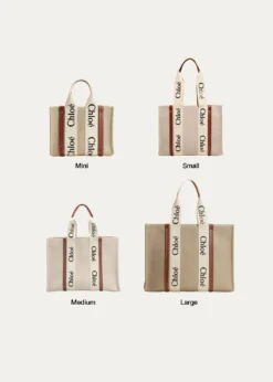 ChloeWoody Large Tote Bag in Linen