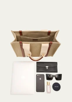ChloeWoody Medium Tote Bag in Linen
