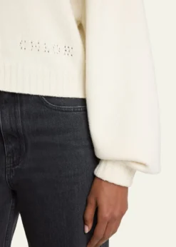 ChloeWool-Cashmere Pointelle Capelet Cardigan