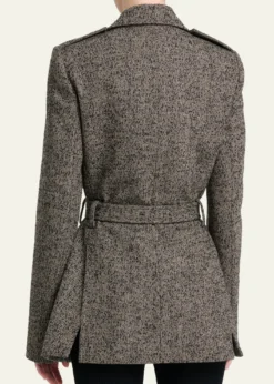 ChloeWool Chevron Belted Utility Jacket