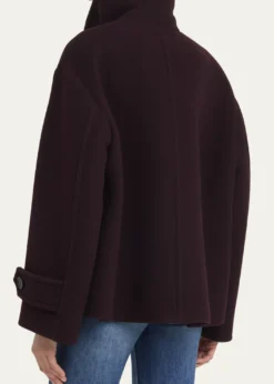 ChloeWool Double-Breasted Oversized Pea Coat