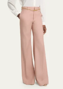 ChloeWool Gabardine Wide-Leg Trousers