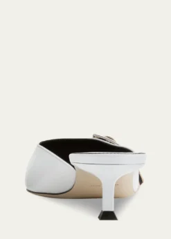 ChristenHelix Mixed Leather Buckle Mules