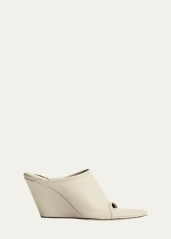 ChristenStretch Leather Wedge Slide Sandals