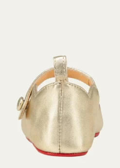 Christian LouboutinGirl's Love Chick Metallic Leather Ballerina Shoes, Baby