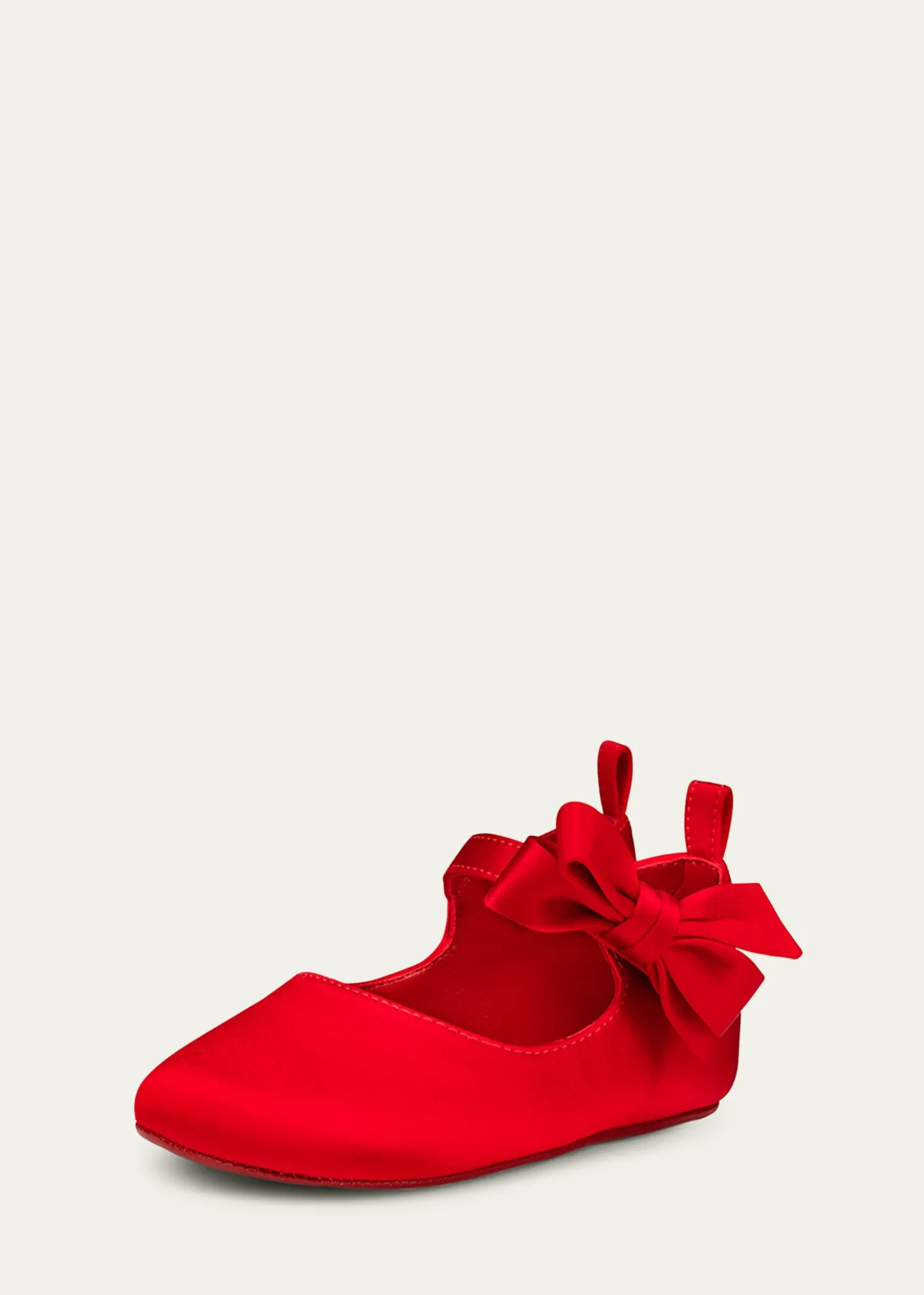 Christian LouboutinGirl's Lou Babe Satin Bow Ballet Flats, Baby