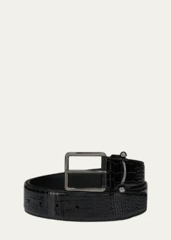 Christian LouboutinMen's Chambeliss Alligator-Effect Leather Belt