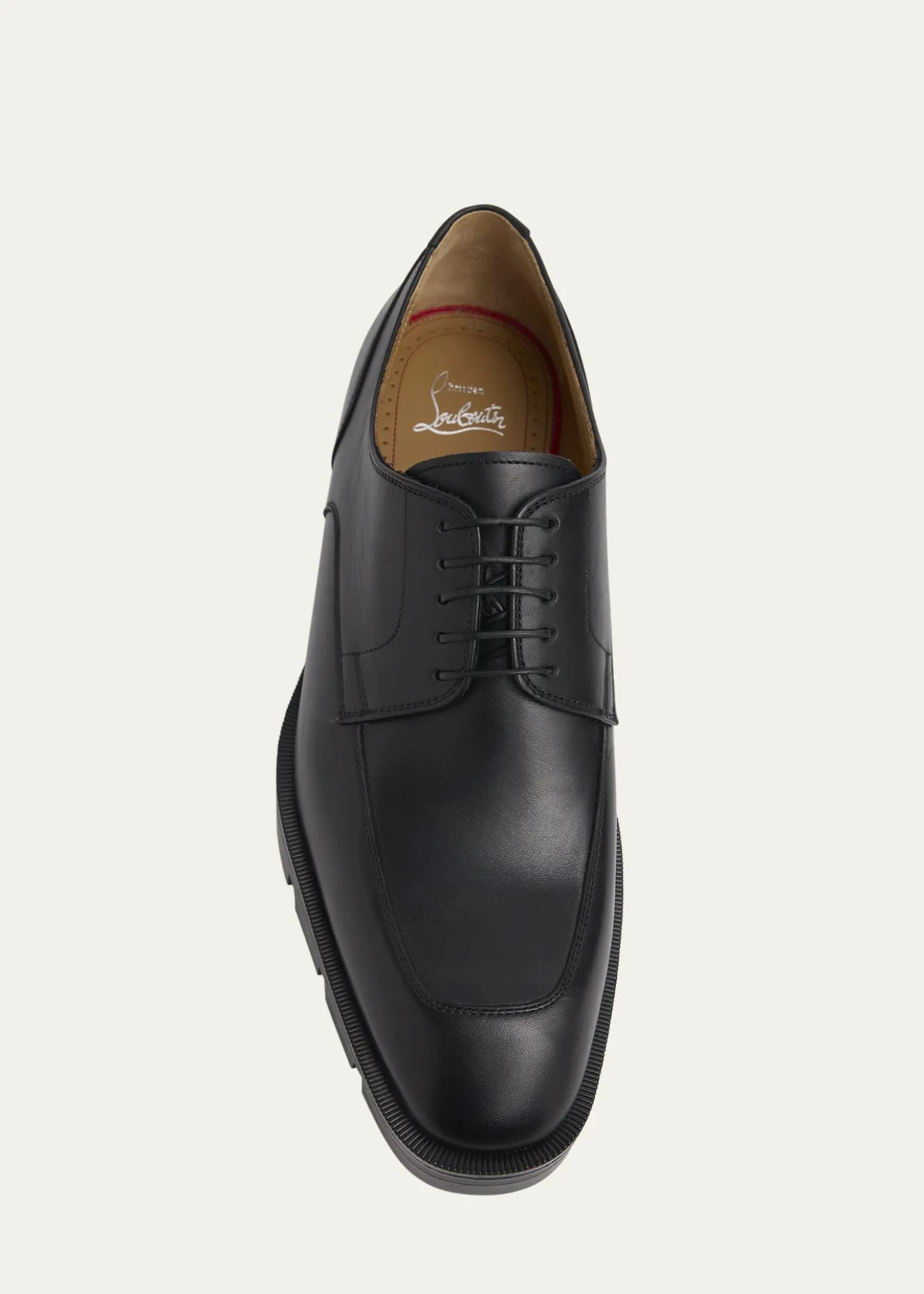 Christian LouboutinMen's Davisol Lion Leather Lug-Sole Derby Shoes