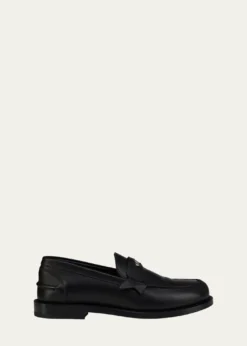 Christian Louboutinx Jaden Smith Men's Plato Leather Red-Sole Penny Loafers