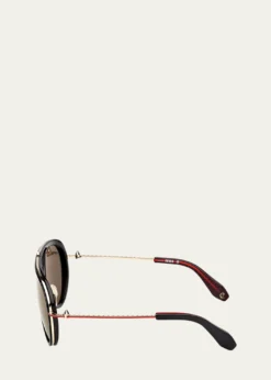 Christian LouboutinAviator Metal Sunglasses