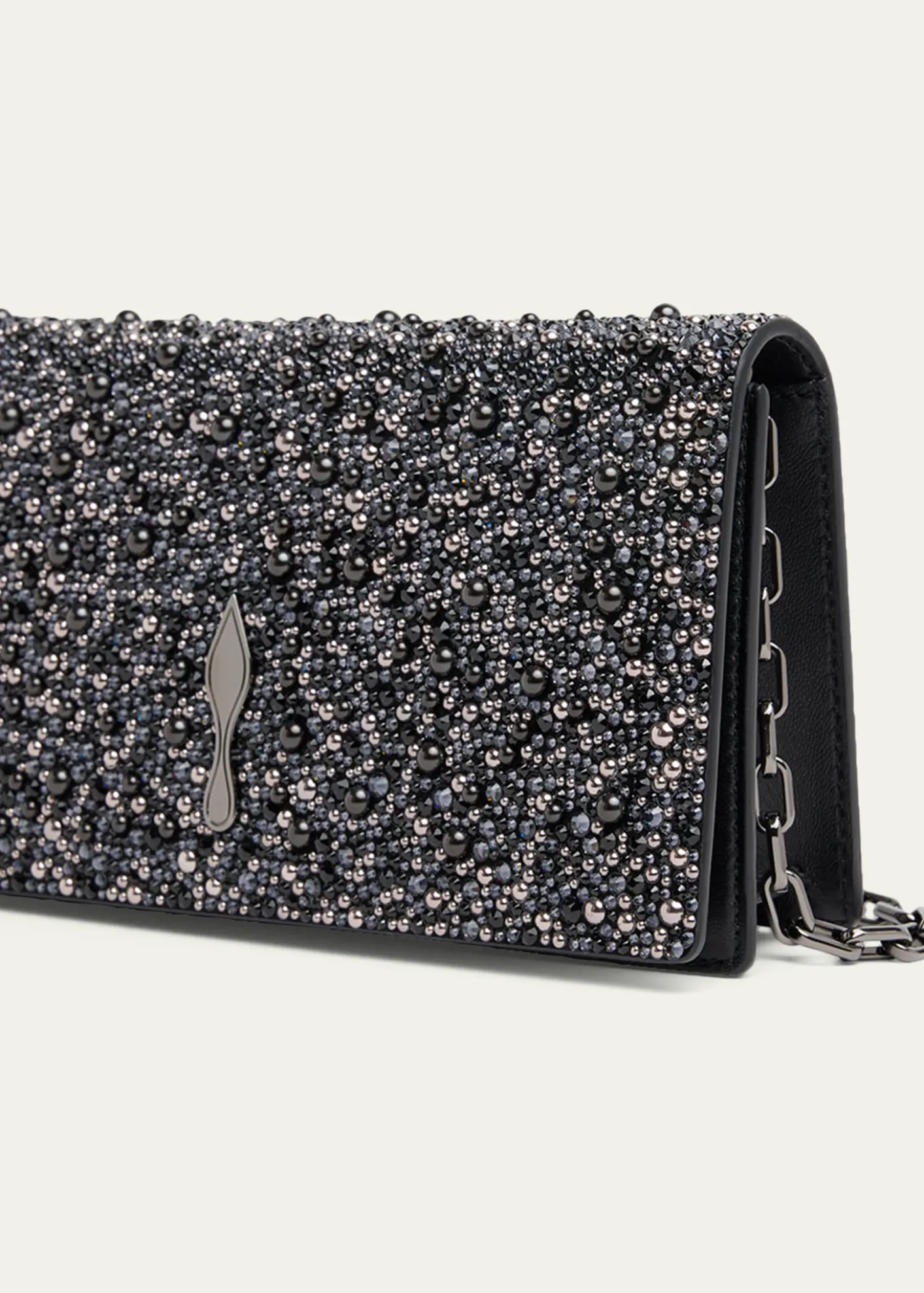 Christian LouboutinBettina Bead-Encrusted Leather Clutch Bag