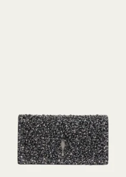 Christian LouboutinBettina Bead-Encrusted Leather Clutch Bag