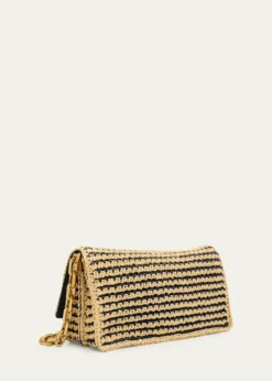 Christian LouboutinBettina Crossbody Bag in Striped Crochet Raffia