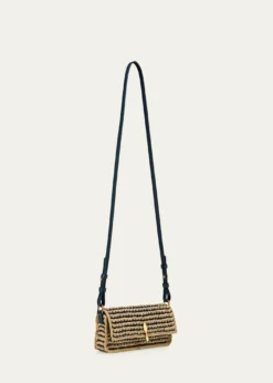 Christian LouboutinBettina Mini Crossbody Bag in Striped Crochet Raffia