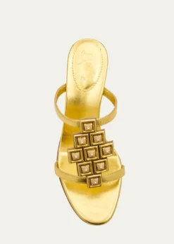 Christian LouboutinDiwalina Spike Metallic Nappa Leather Sandals