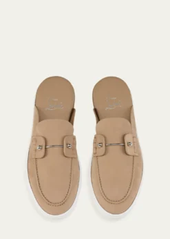 Christian LouboutinDonna Nubuck Leather Boat Shoe Mules