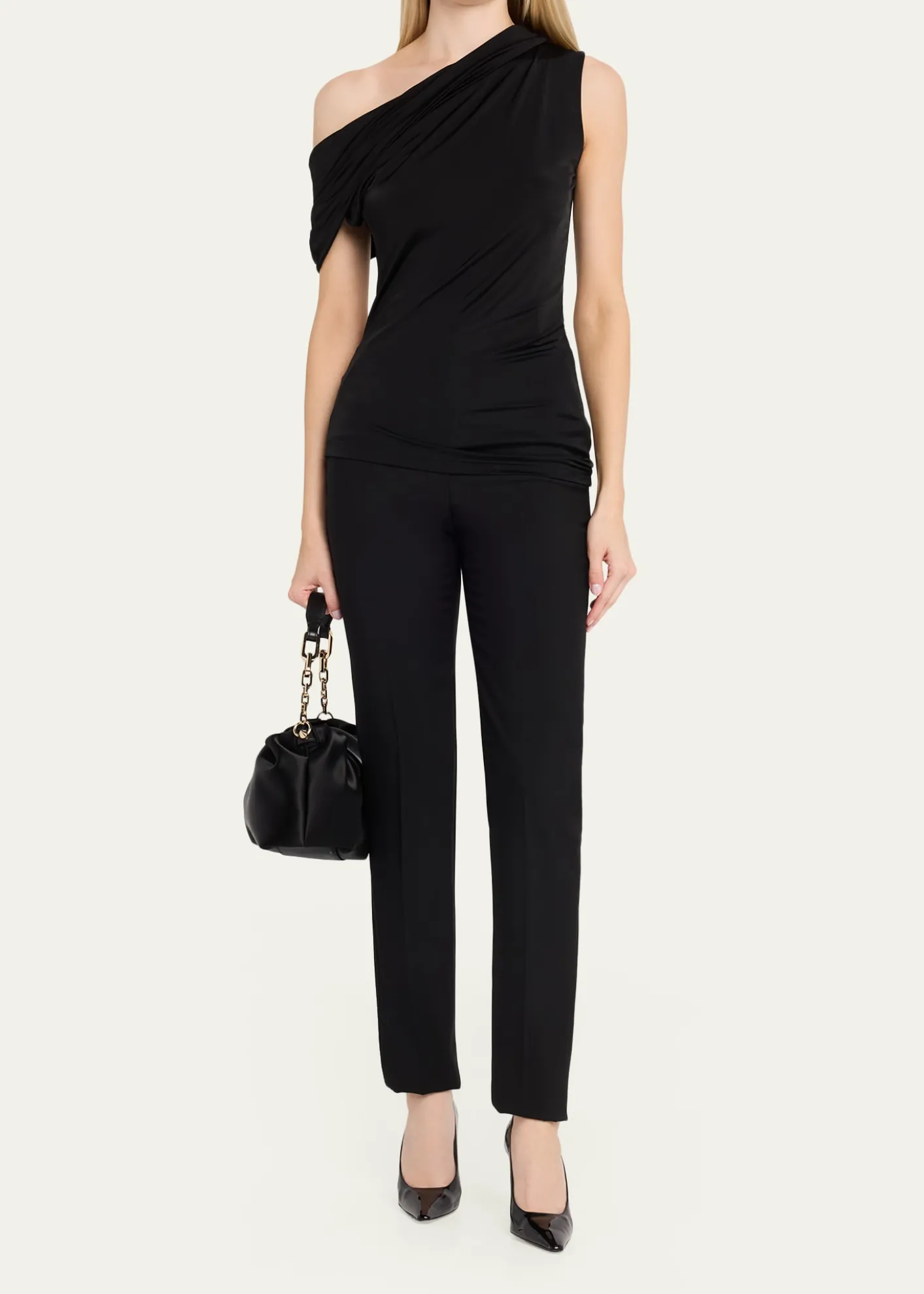 Christian LouboutinEva Ruched Neoprene Shoulder Bag