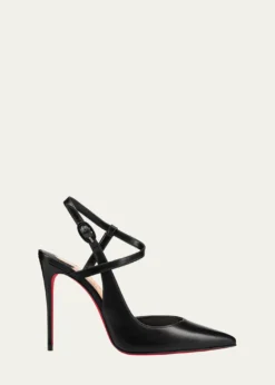 Christian LouboutinJenlove Calfskin Red Sole Ankle-Strap High-Heel Pumps