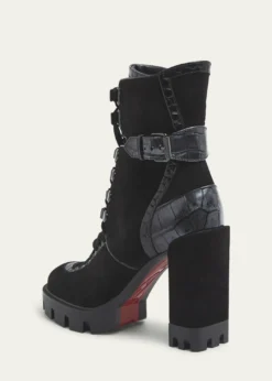 Christian LouboutinMacademia Croco Leather Red Sole Boots