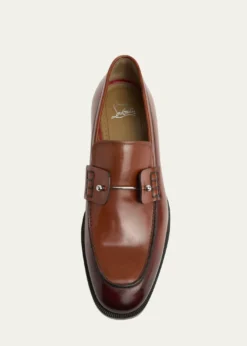 Christian LouboutinMen's Chambelimoc Collar-Pin Leather Loafers