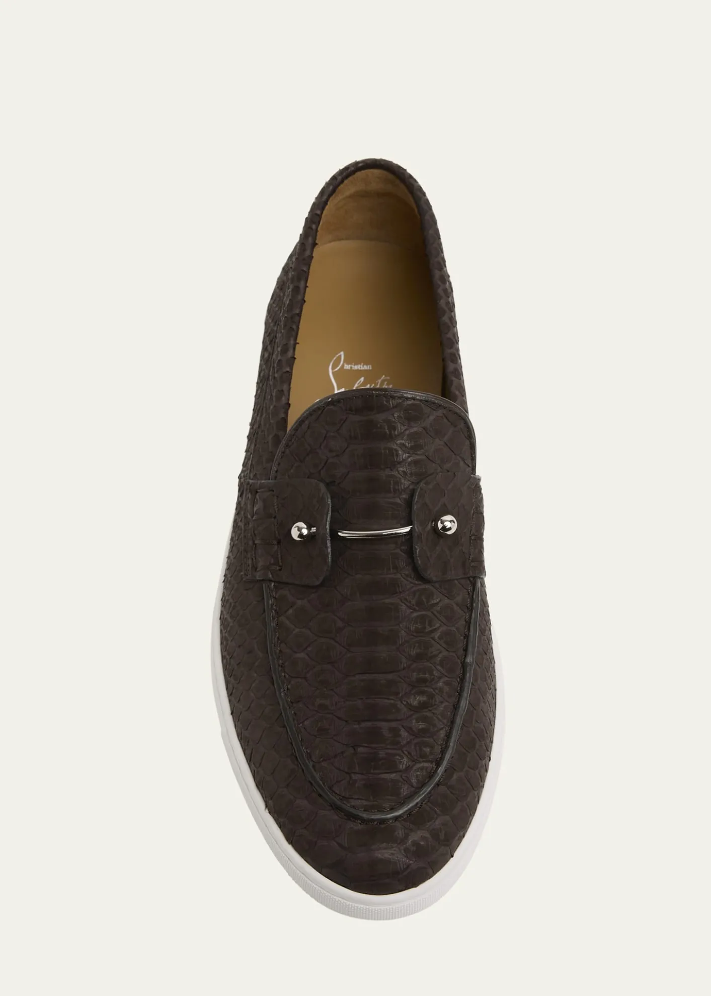 Christian LouboutinMen's Chambeliboat Python Collar-Pin Boat Shoes