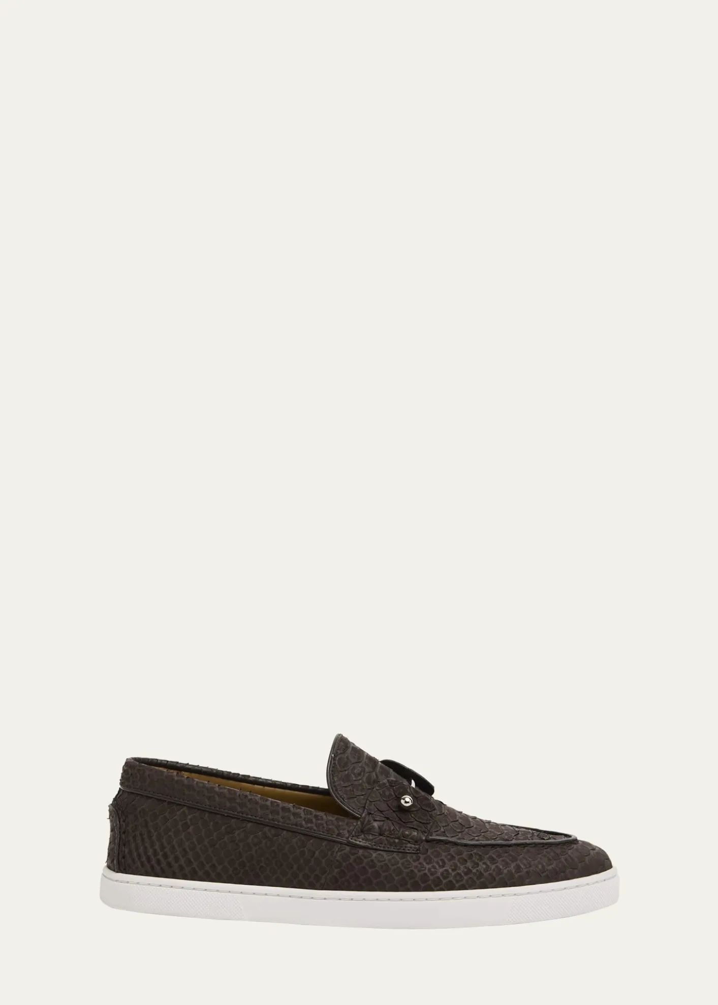 Christian LouboutinMen's Chambeliboat Python Collar-Pin Boat Shoes