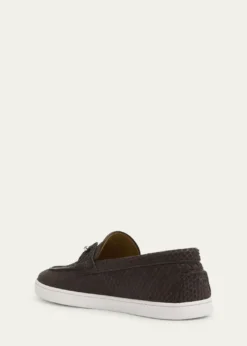 Christian LouboutinMen's Chambeliboat Python Collar-Pin Boat Shoes