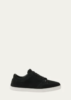 Christian LouboutinMen's Chambelisneak Collar-Pin Suede Low-Top Sneakers