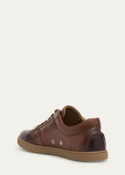 Christian LouboutinMen's Chambelisneak Collar-Pin Leather Low-Top Sneakers