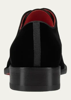 Christian LouboutinMen's Chambeliss Night Strass Velvet Derby Shoes