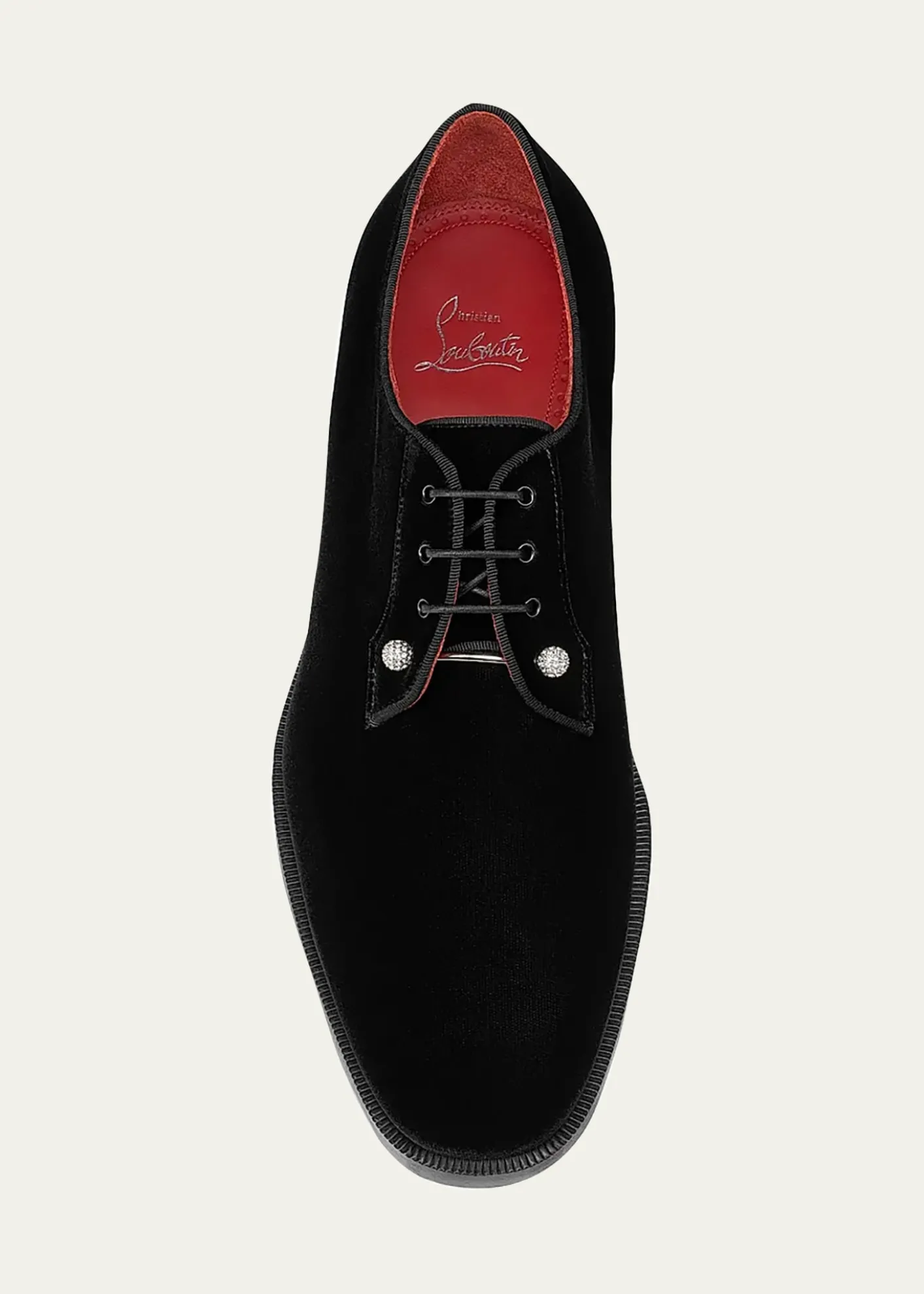 Christian LouboutinMen's Chambeliss Night Strass Velvet Derby Shoes
