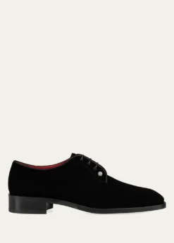 Christian LouboutinMen's Chambeliss Night Strass Velvet Derby Shoes