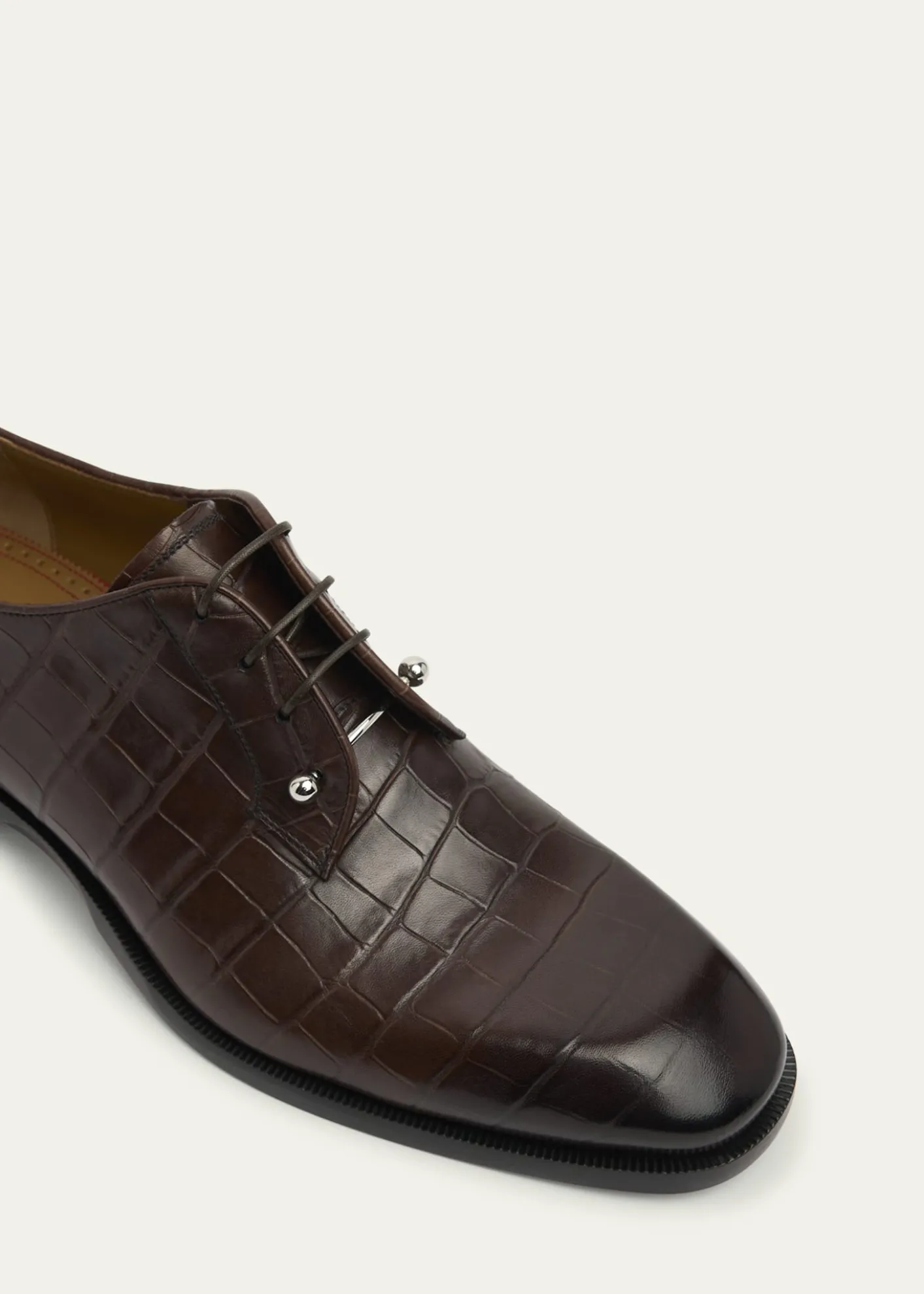 Christian LouboutinMen's Chambeliss Croc-Effect Leather Derby Shoes