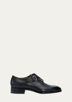 Christian LouboutinMen's Chambeli Monk-Strap Leather Loafers
