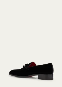 Christian LouboutinMen's Chambelimoc Night Strass Velvet Loafers