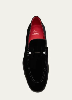 Christian LouboutinMen's Chambelimoc Night Strass Velvet Loafers